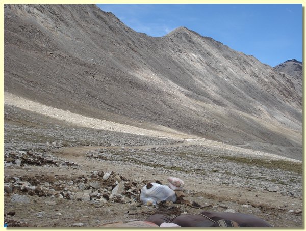 Die Grenze von Nepal zu Tibet. verlaeuft einen Tagesmarsch von Saldang entfernt.JPG
